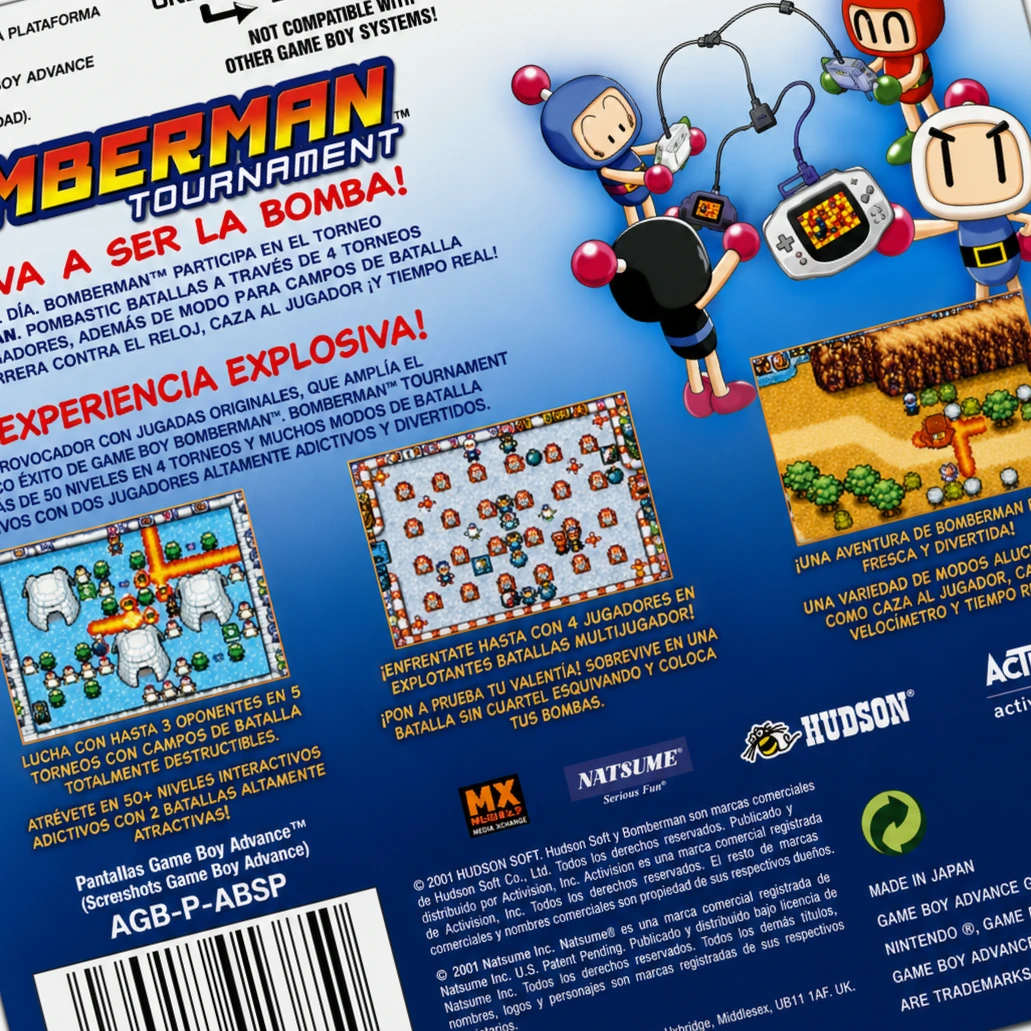 Trasera de Bomberman Tournament GBA