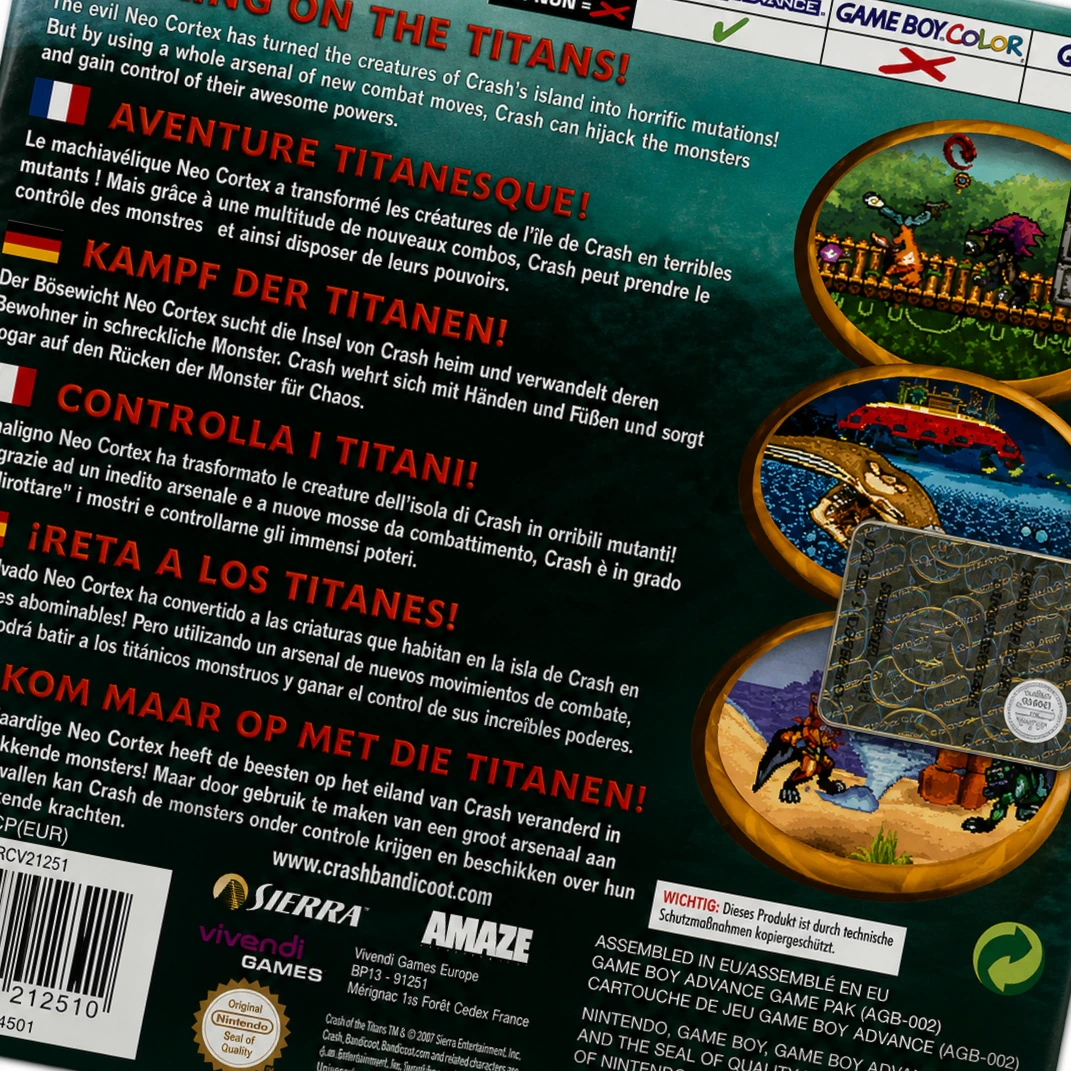 Trasera de Crash of the Titans GBA
