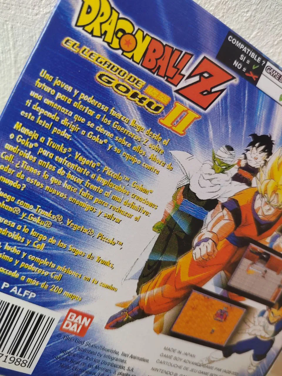 Caja repro Dragon Ball Z El Legado de Goku GBA PAL España detalle 2