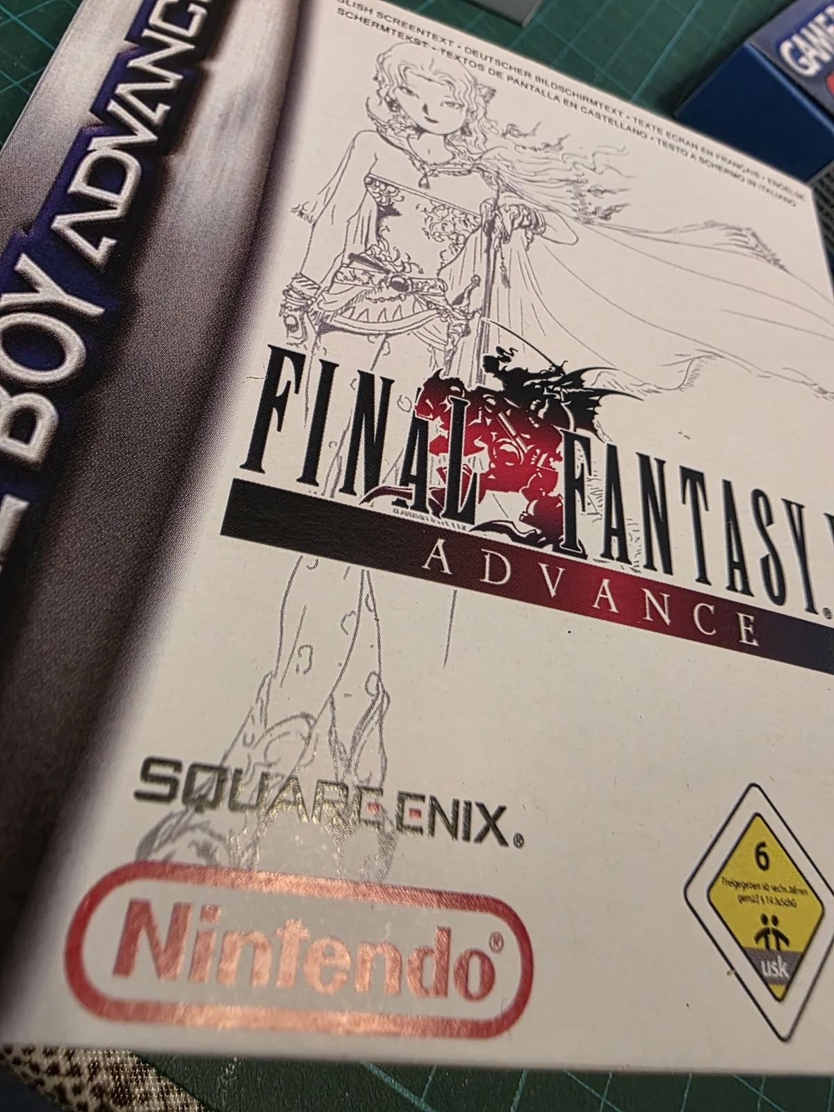 Detalle de Terra y el logotipo de Final Fantasy VI Advance