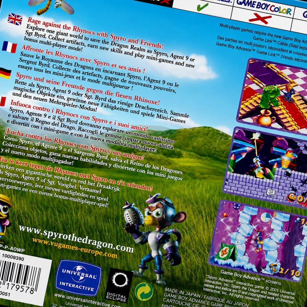 Trasera de Spyro Adventure GBA