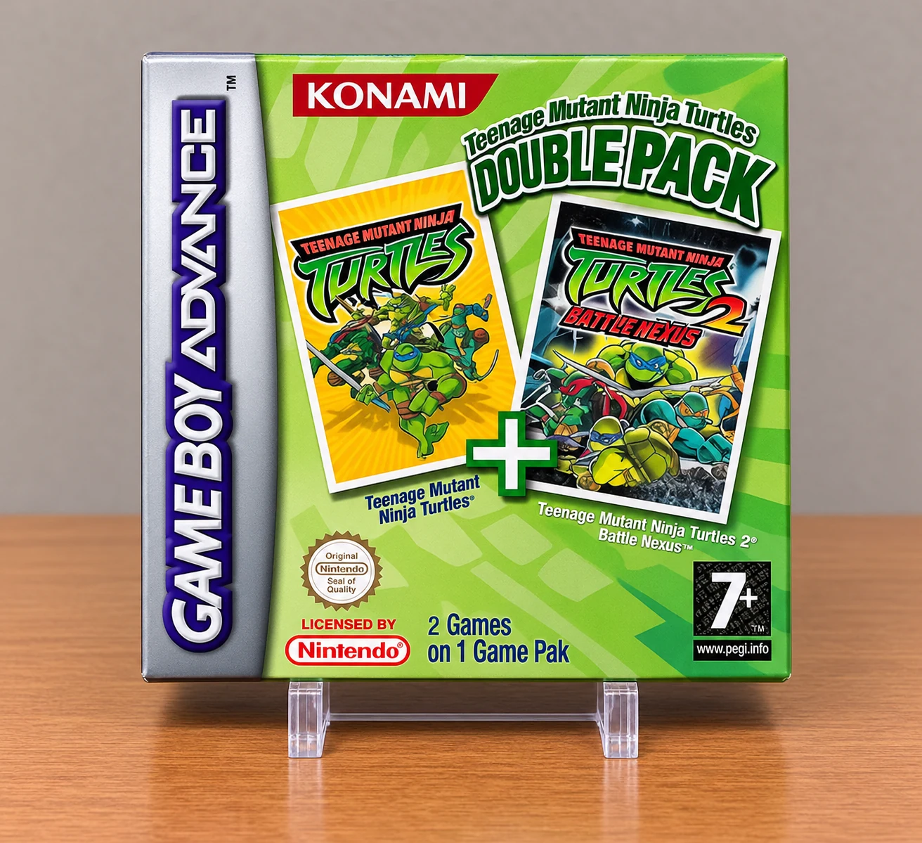 Frontal de la caja repro Teenage Mutant Ninja Turtles Double Pack para Game Boy Advance