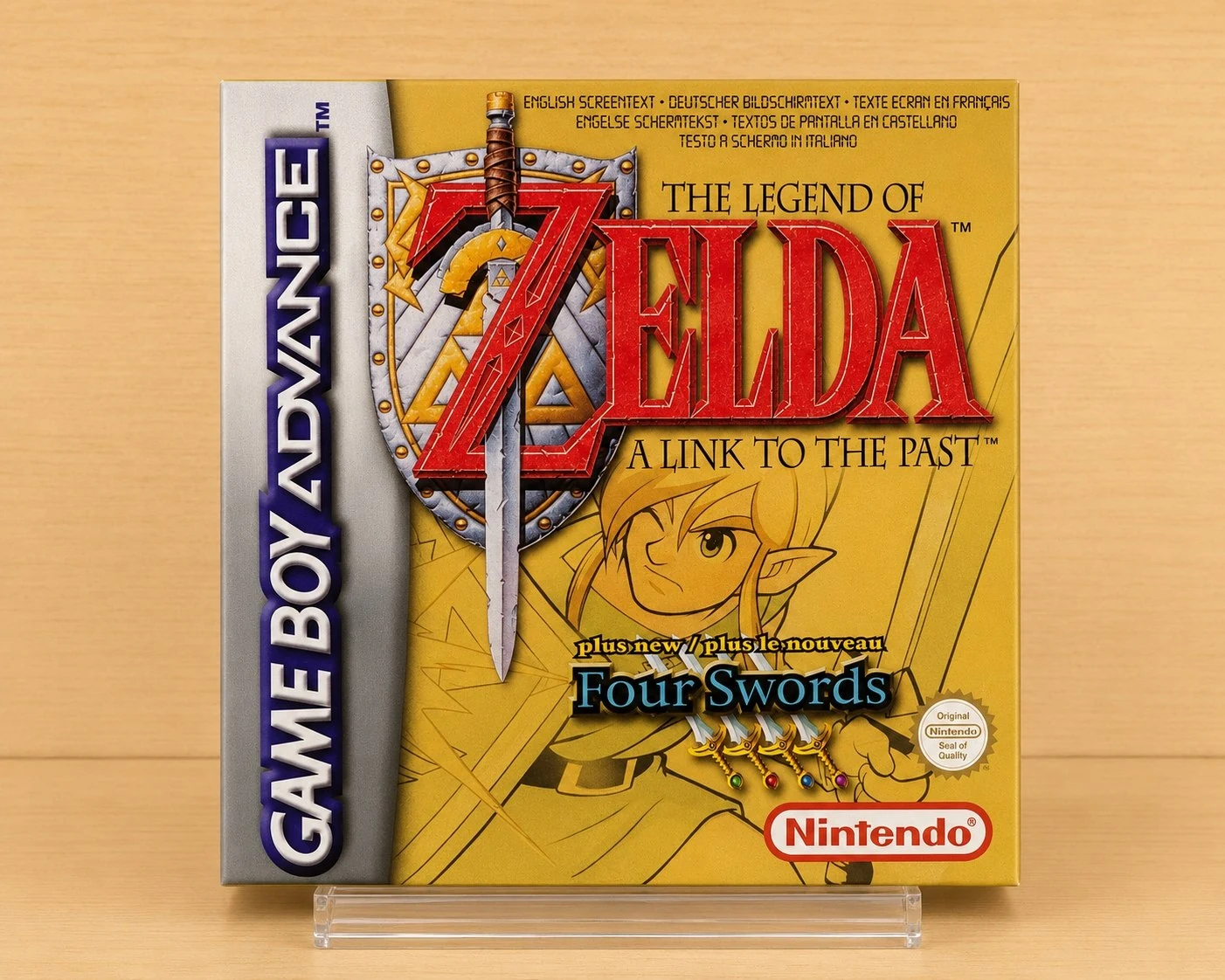 Caja repro Zelda A Link to the Past Four Swords GBA frontal