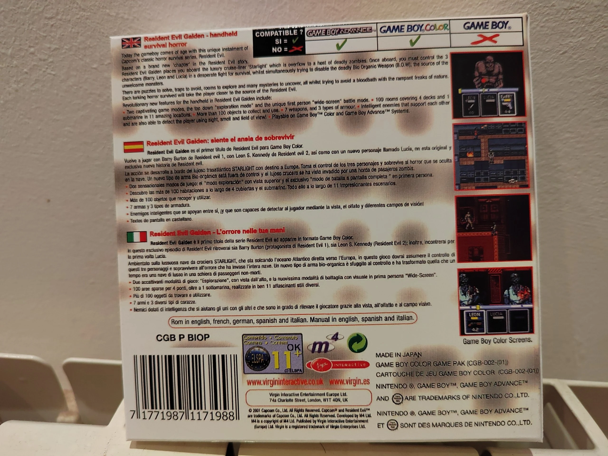 Caja Resident Evil Gaiden Game Boy Color miniatura 2
