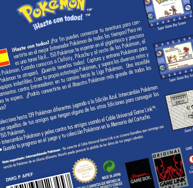 Caja Pokémon Azul Game Boy miniatura 2