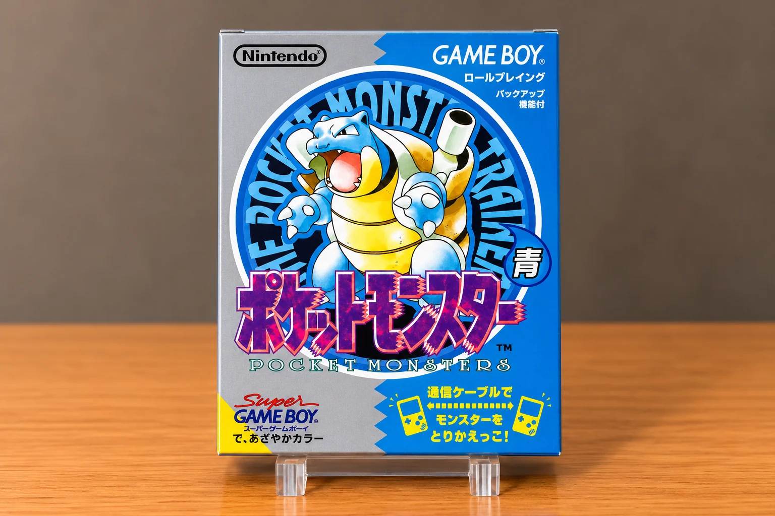 Caja repro Pok&eacute;mon Azul Game Boy Jap&oacute;n