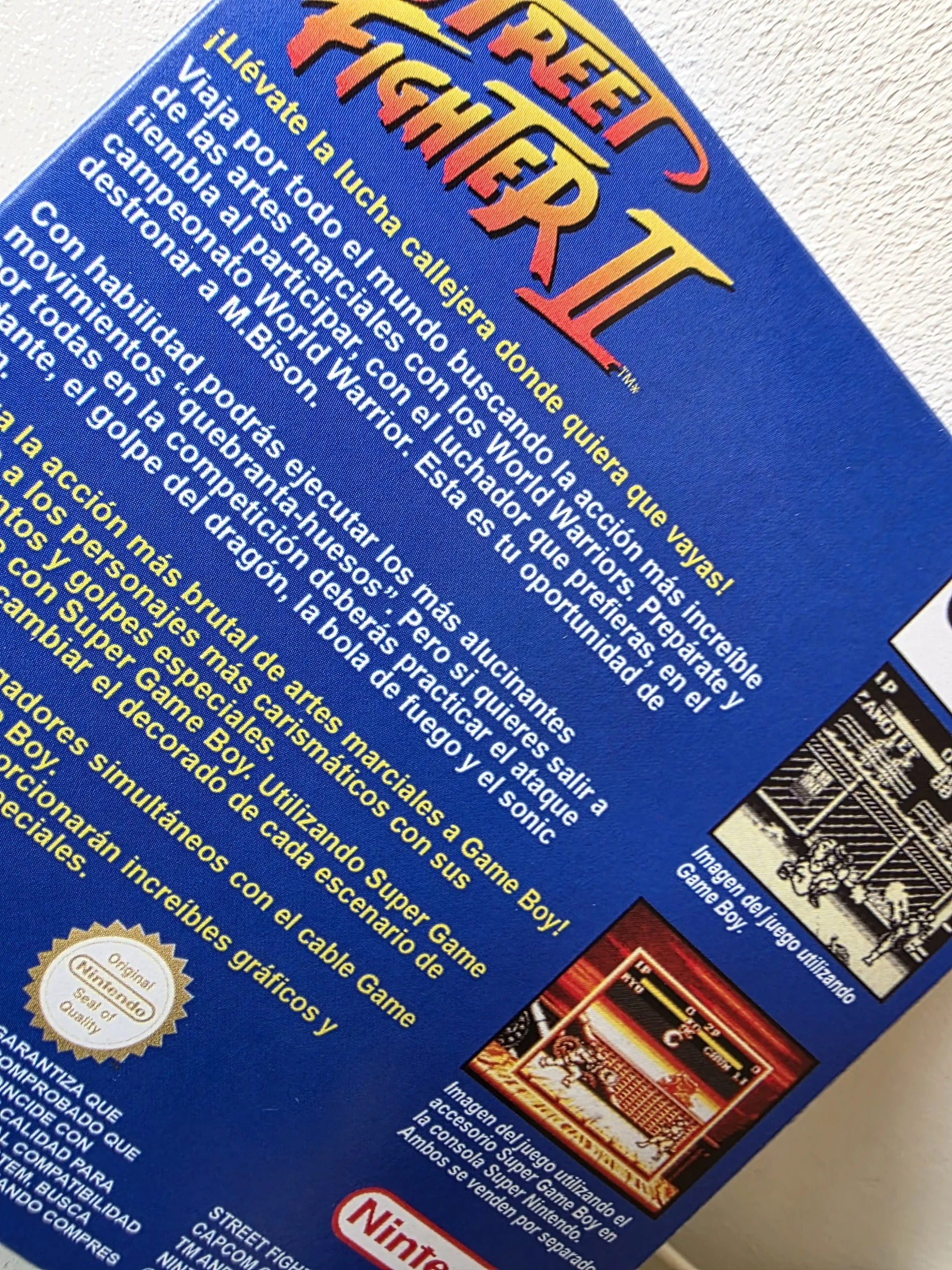 Caja repro Street Fighter II Game Boy trasera