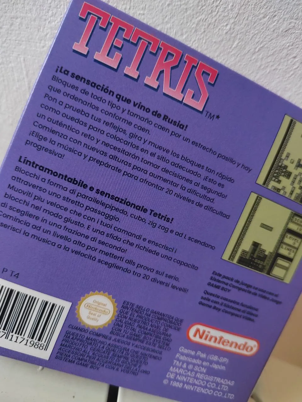Caja repro Tetris Game Boy PAL Espa&ntilde;a detalle 2
