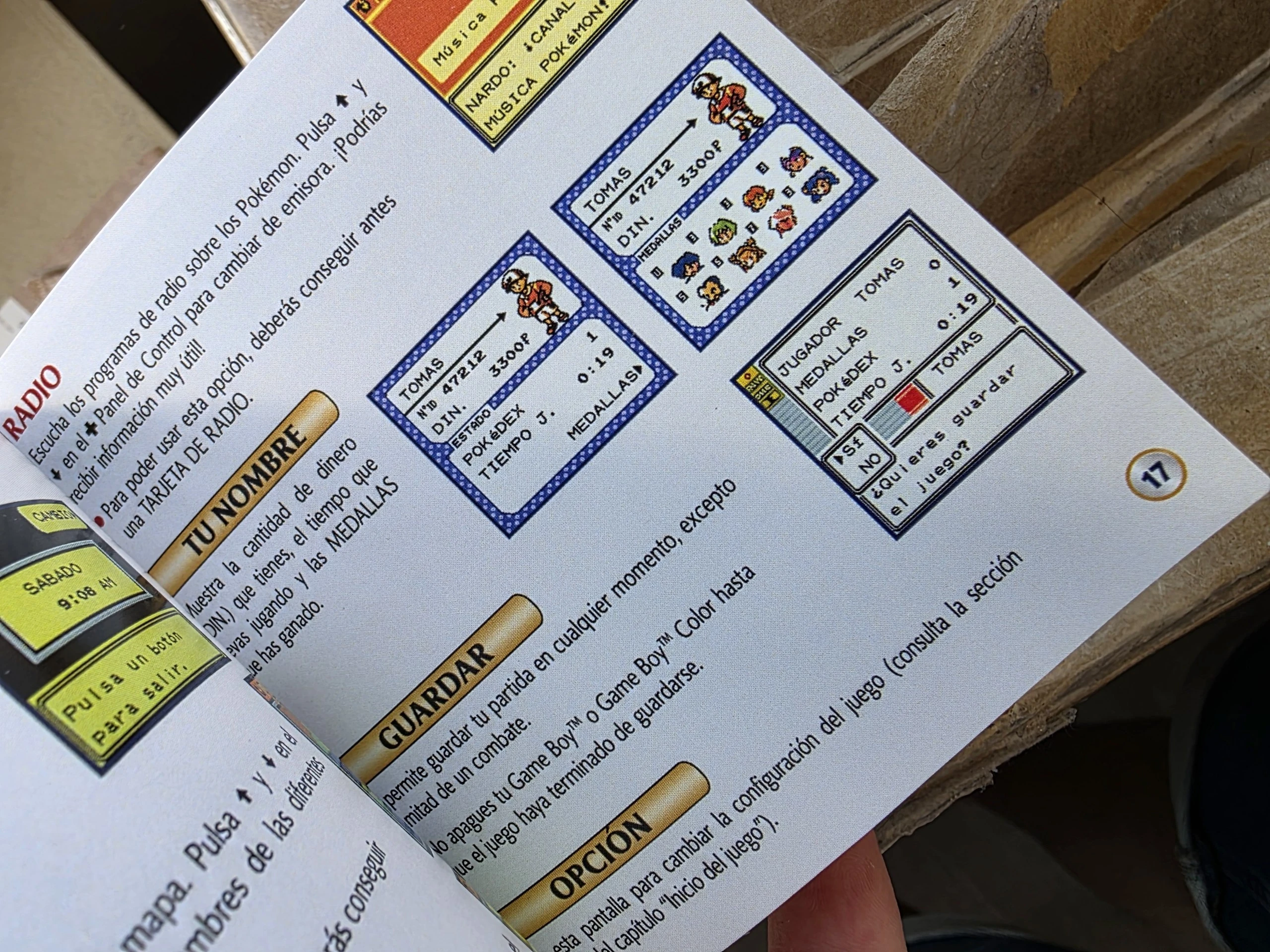 Manual de Pokémon Oro, detalle interior