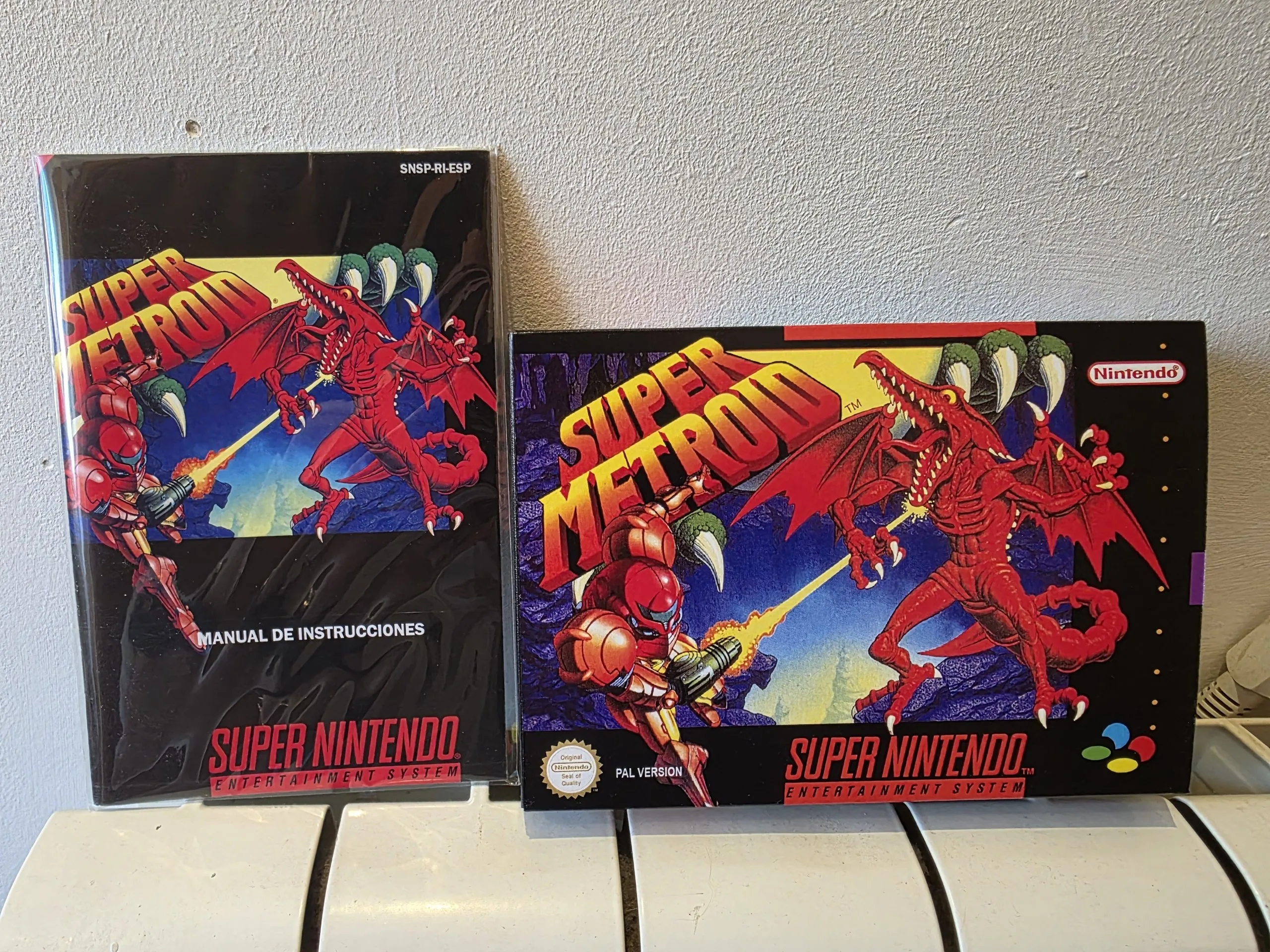 Pack Super Metroid SNES con caja y manual