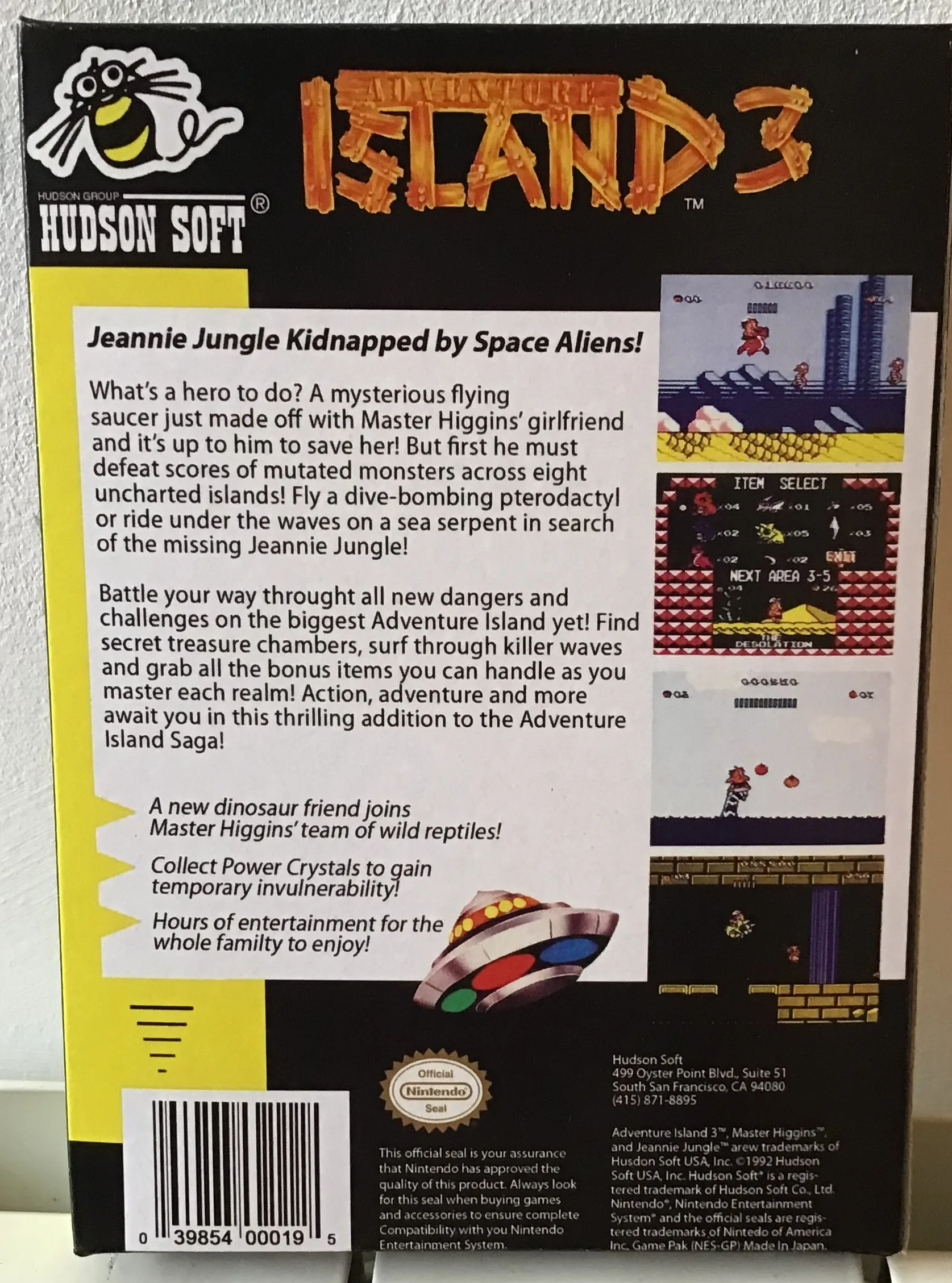 Caja repro Adventure Island 3 Nes Nintendo Entertainment System PAL España detalle 2
