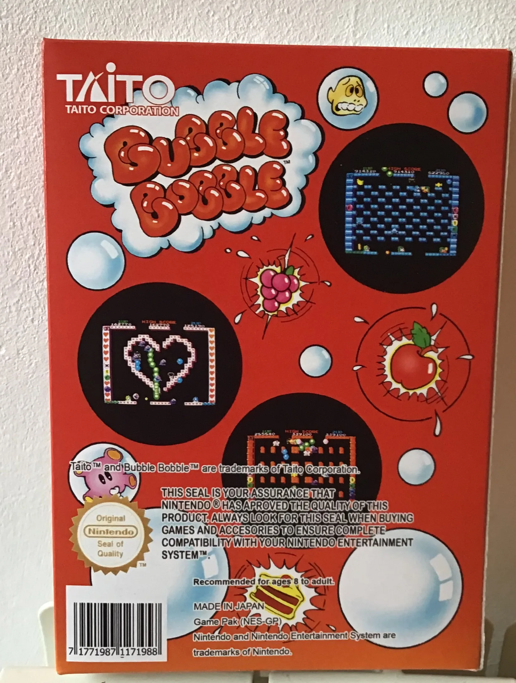 Caja repro Bubble Bobble Nes Nintendo Entertainment System PAL España detalle 2