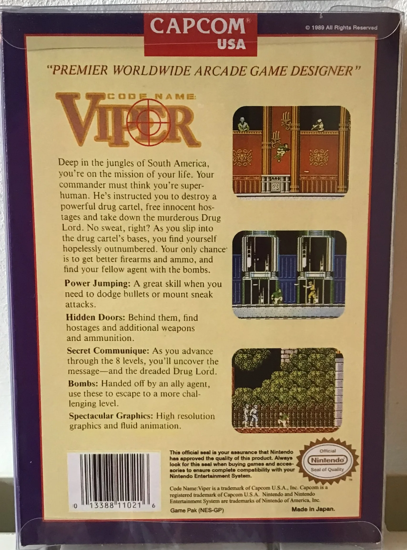 Caja repro Code Name: Viper Nes Nintendo Entertainment System PAL España detalle 2