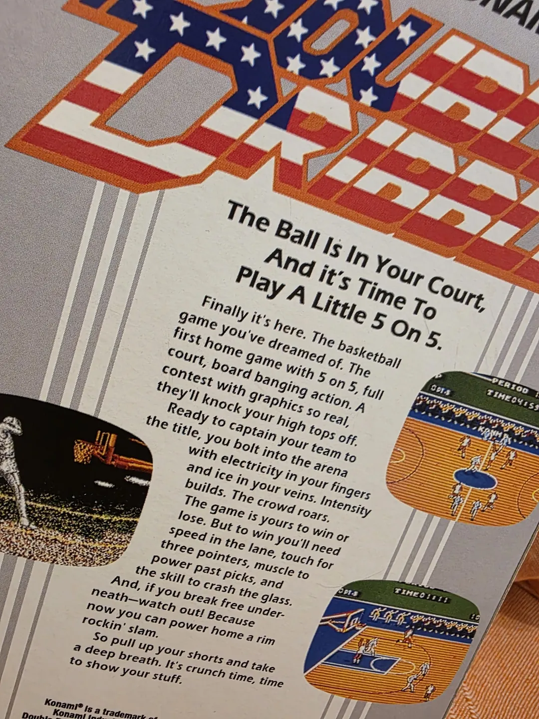 Detalle de la trasera de Double Dribble para NES