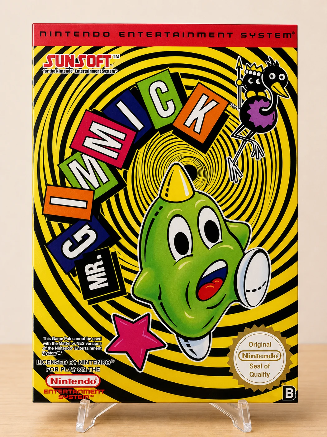 Caja repro Mr. Gimmick NES frontal