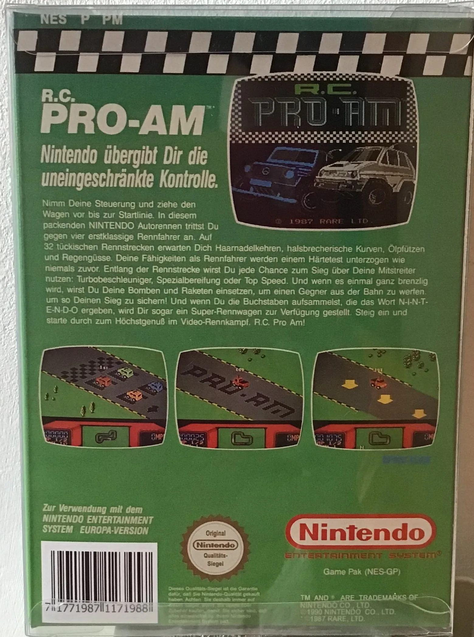 Caja repro R.C. Pro-Am Nes Nintendo Entertainment System PAL España detalle 2