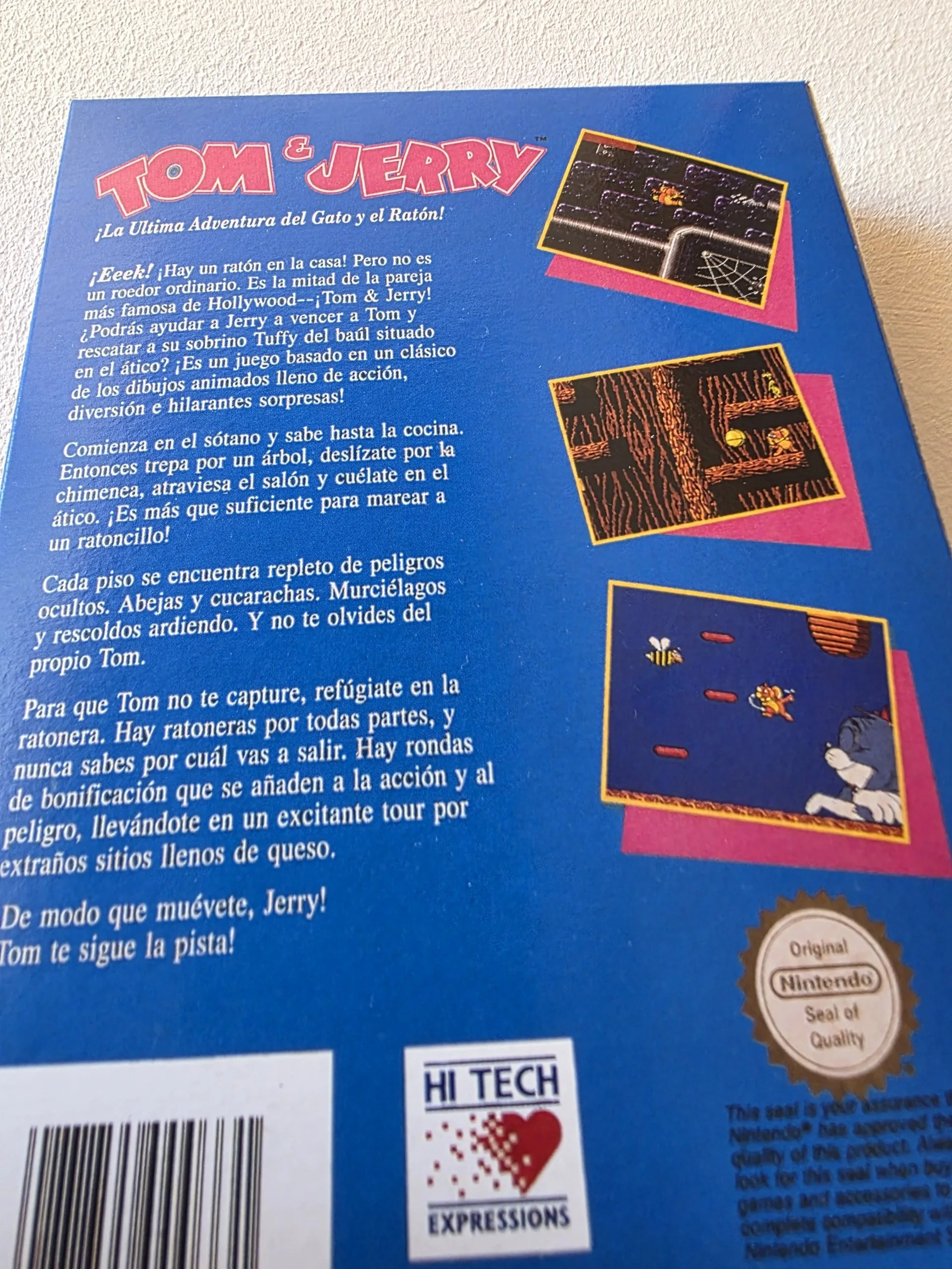 Caja repro Tom & Jerry NES trasera