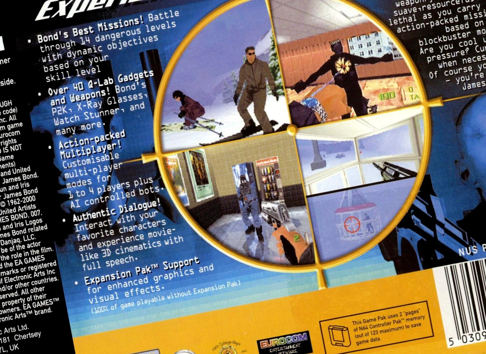 Caja repro 007 The World Is Not Enough Nintendo 64 trasera