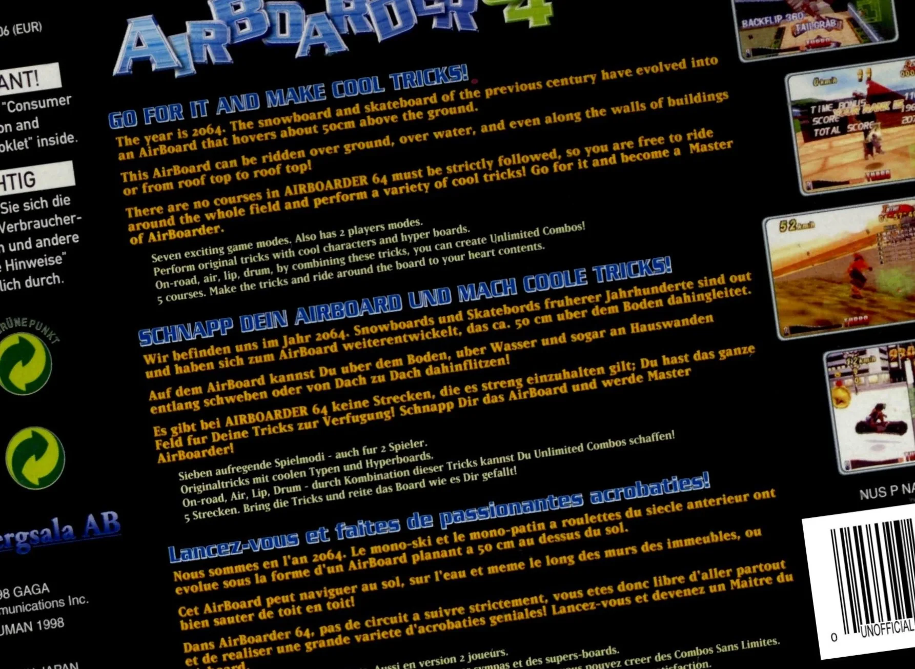 Caja Airboarder 64 Nintendo 64 PAL Espana miniatura 2