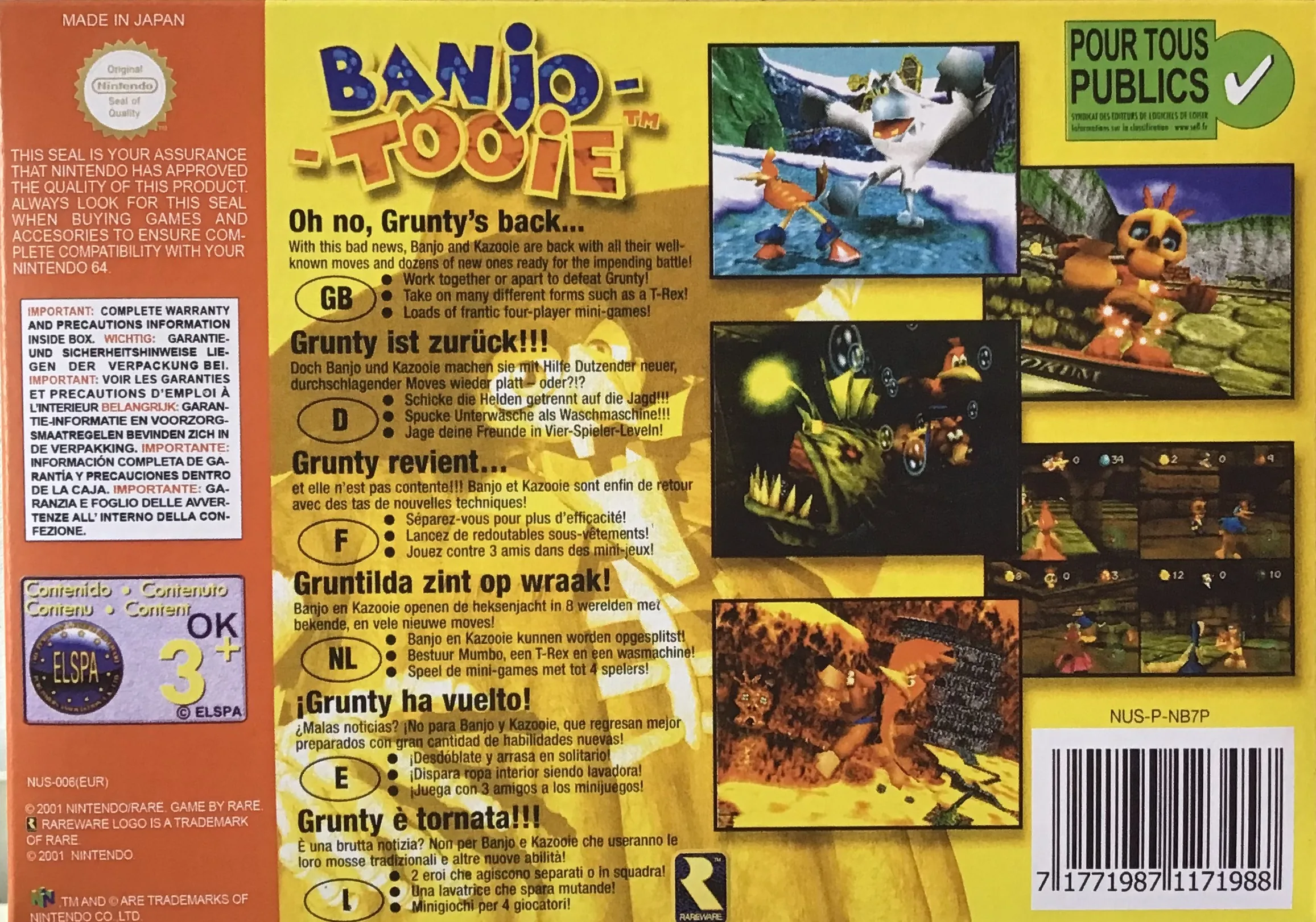 Caja repro Banjo-Tooie 64 Nintendo 64 PAL España detalle 2