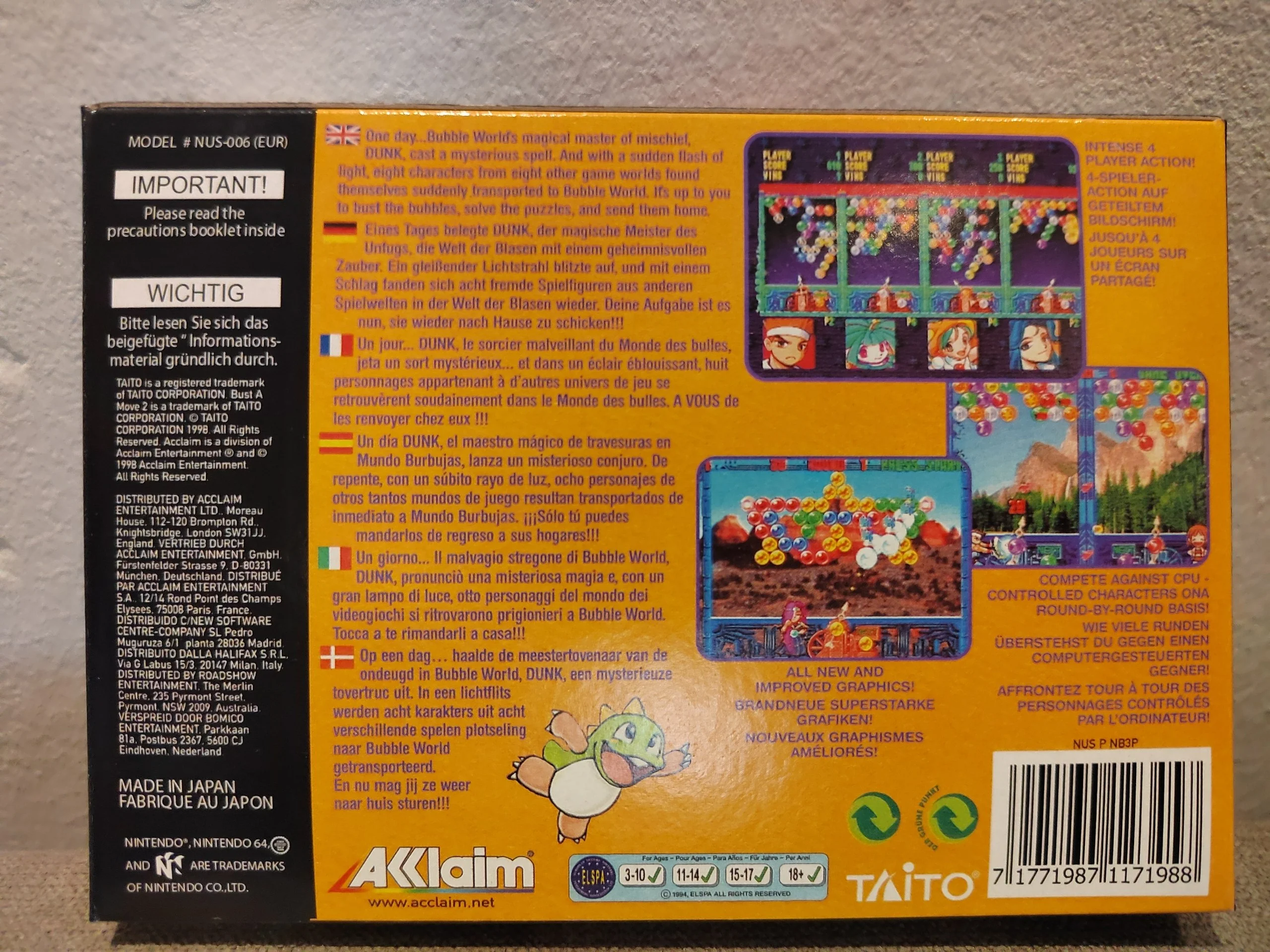 Caja Bust-A-Move 3 DX Nintendo 64 miniatura 2