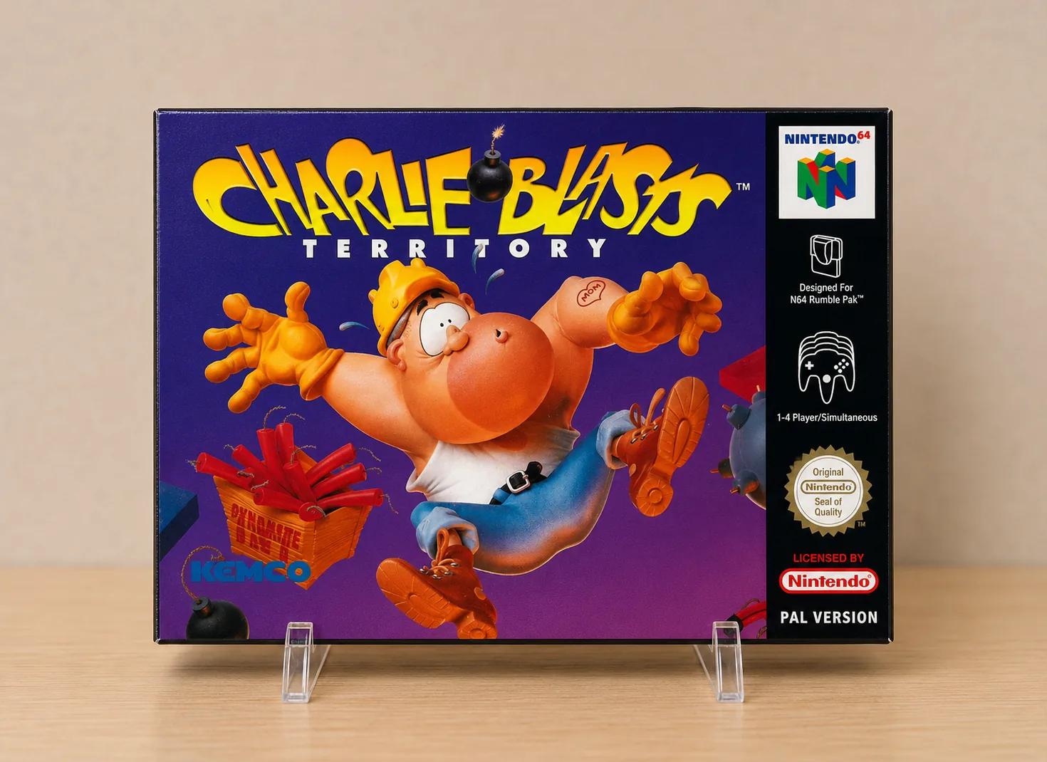 Caja repro Charlie Blast's Territory Nintendo 64 frontal