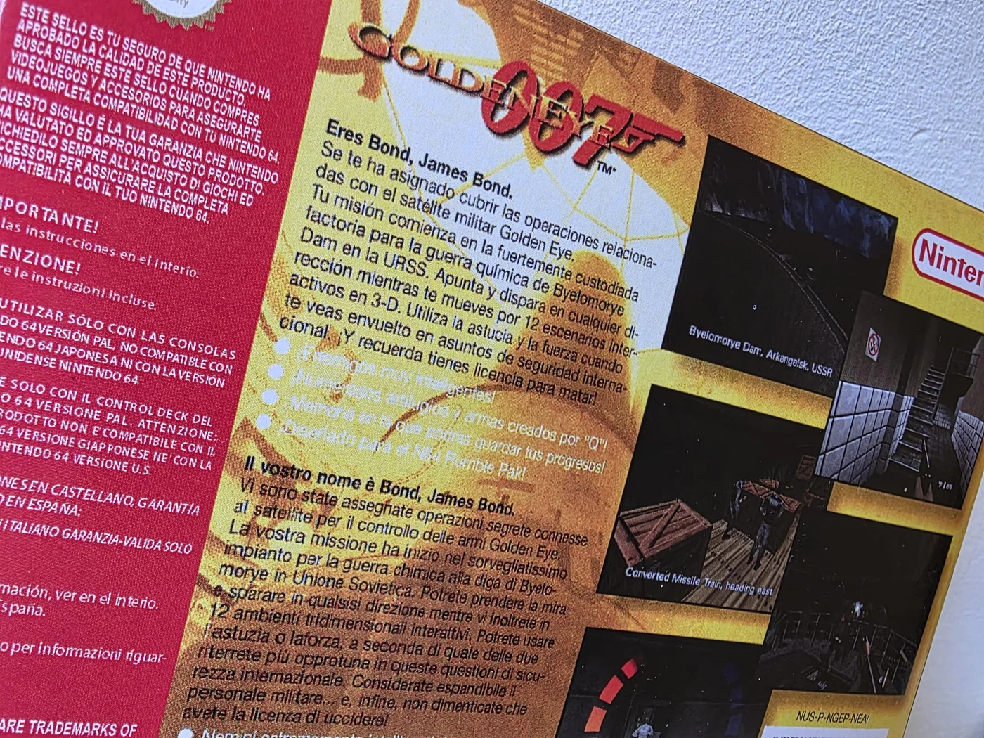 Caja repro GoldenEye 007 Nintendo 64 trasera