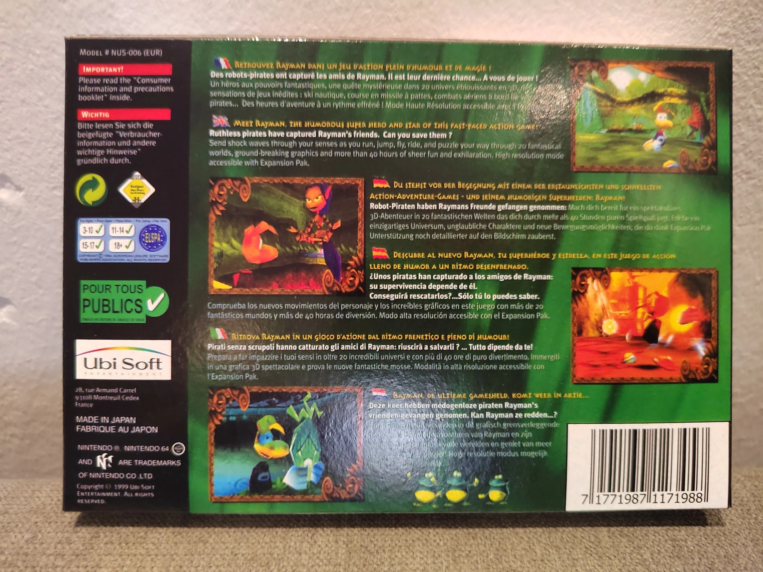 Caja Rayman 2 The Great Escape Nintendo 64 miniatura 2