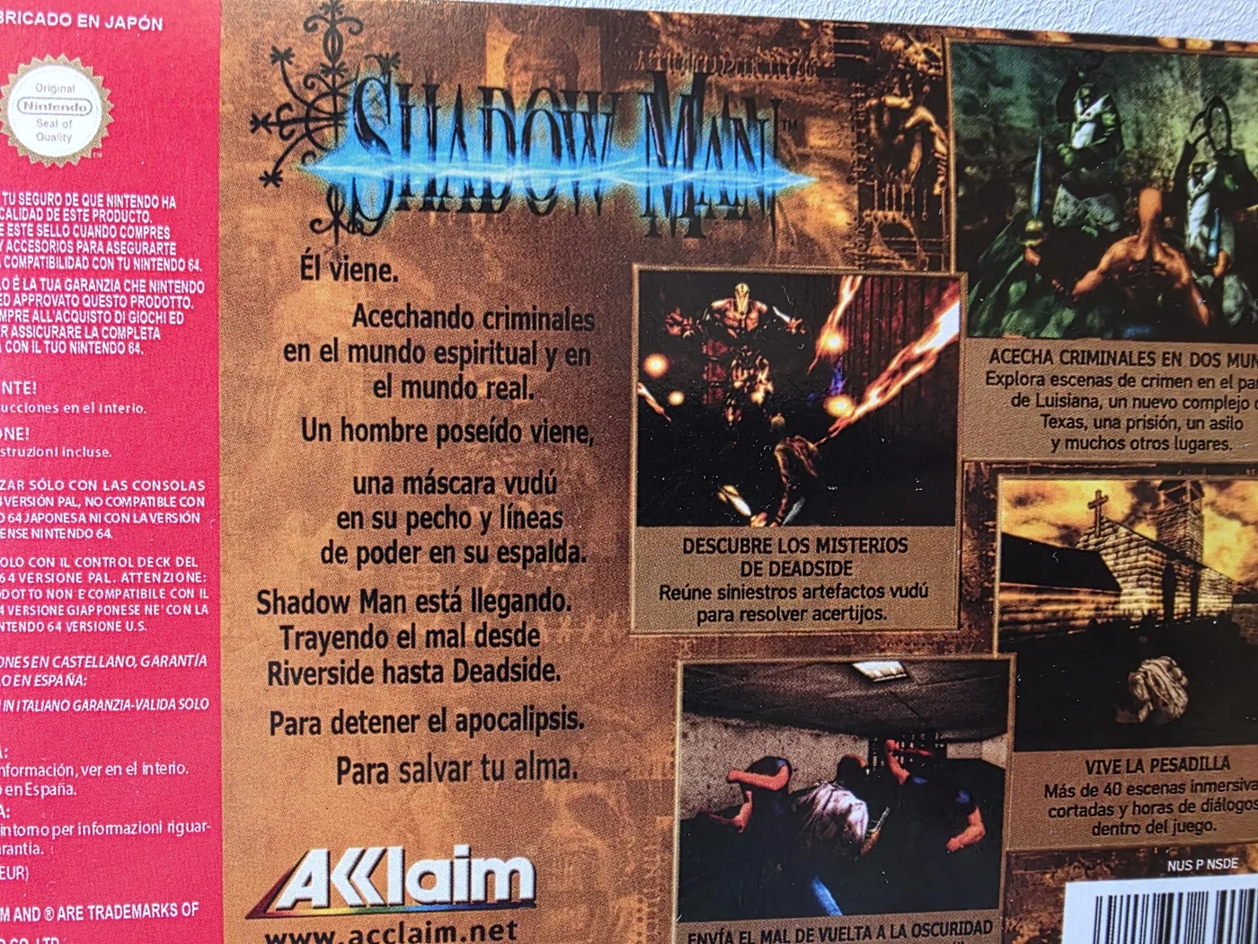 Caja repro Shadow Man Nintendo 64 trasera