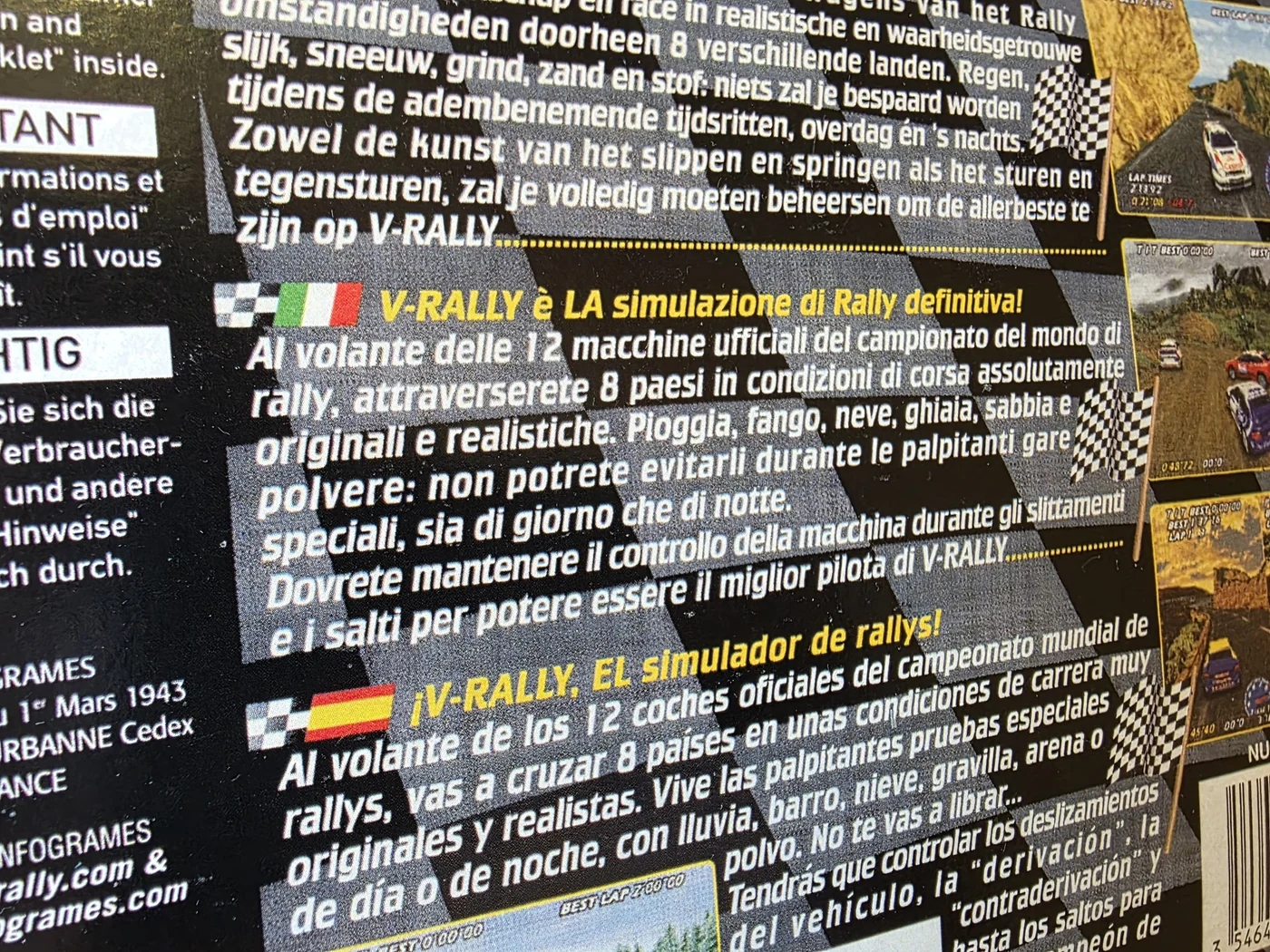 Caja repro V-Rally Edition 99 Nintendo 64 trasera
