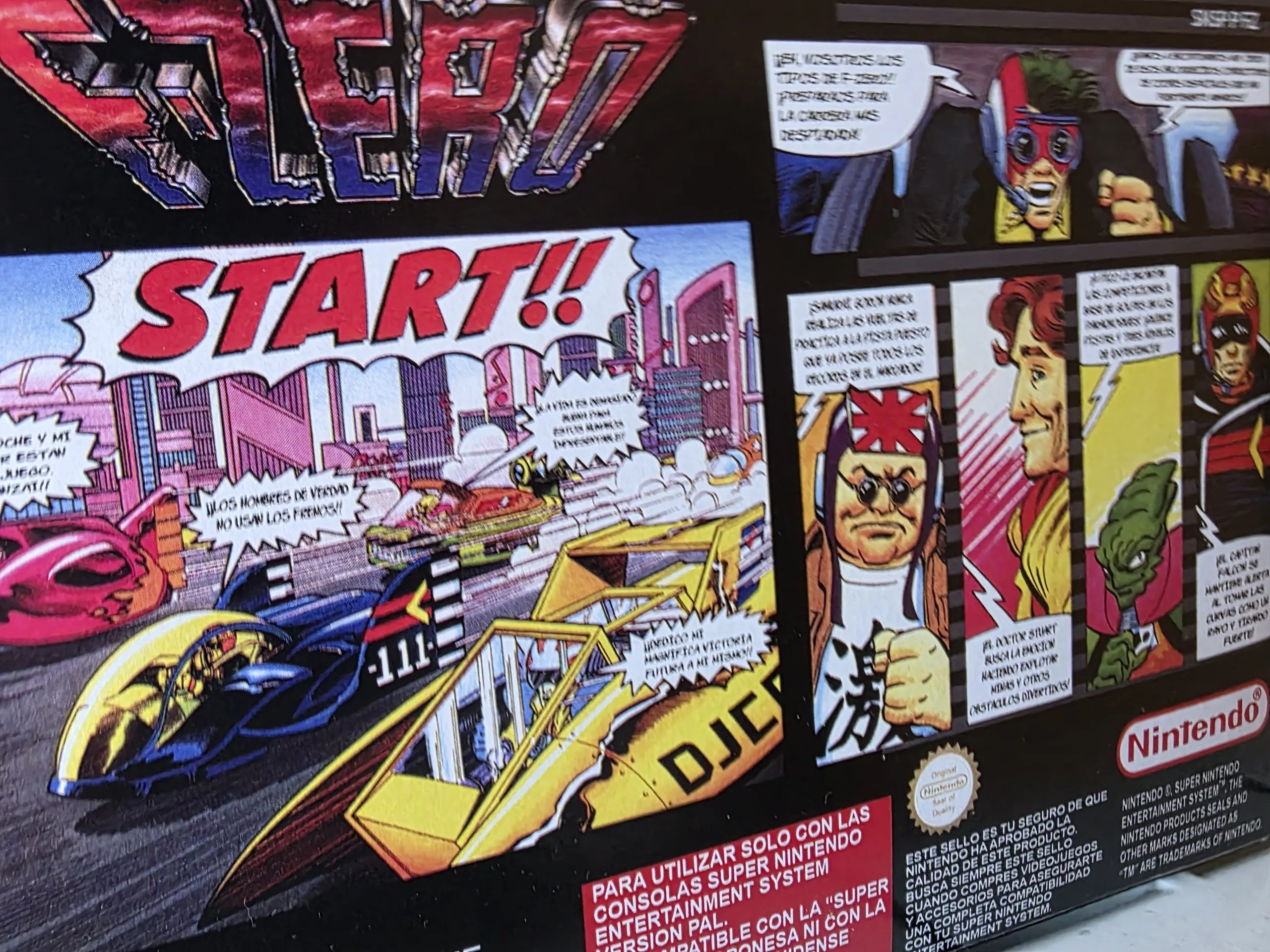Caja repro F-Zero SNES trasera