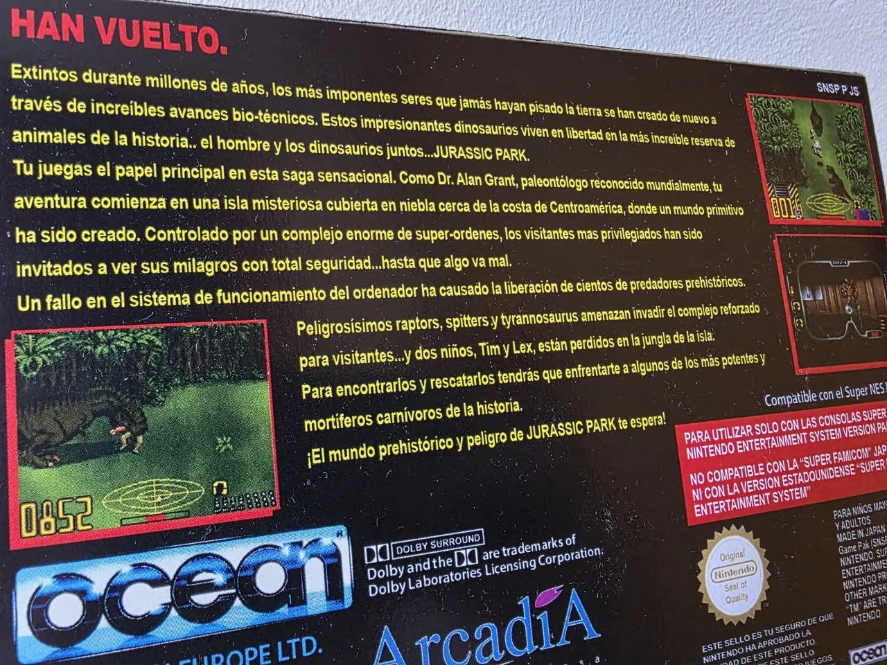 Caja Jurassic Park SNES miniatura 2