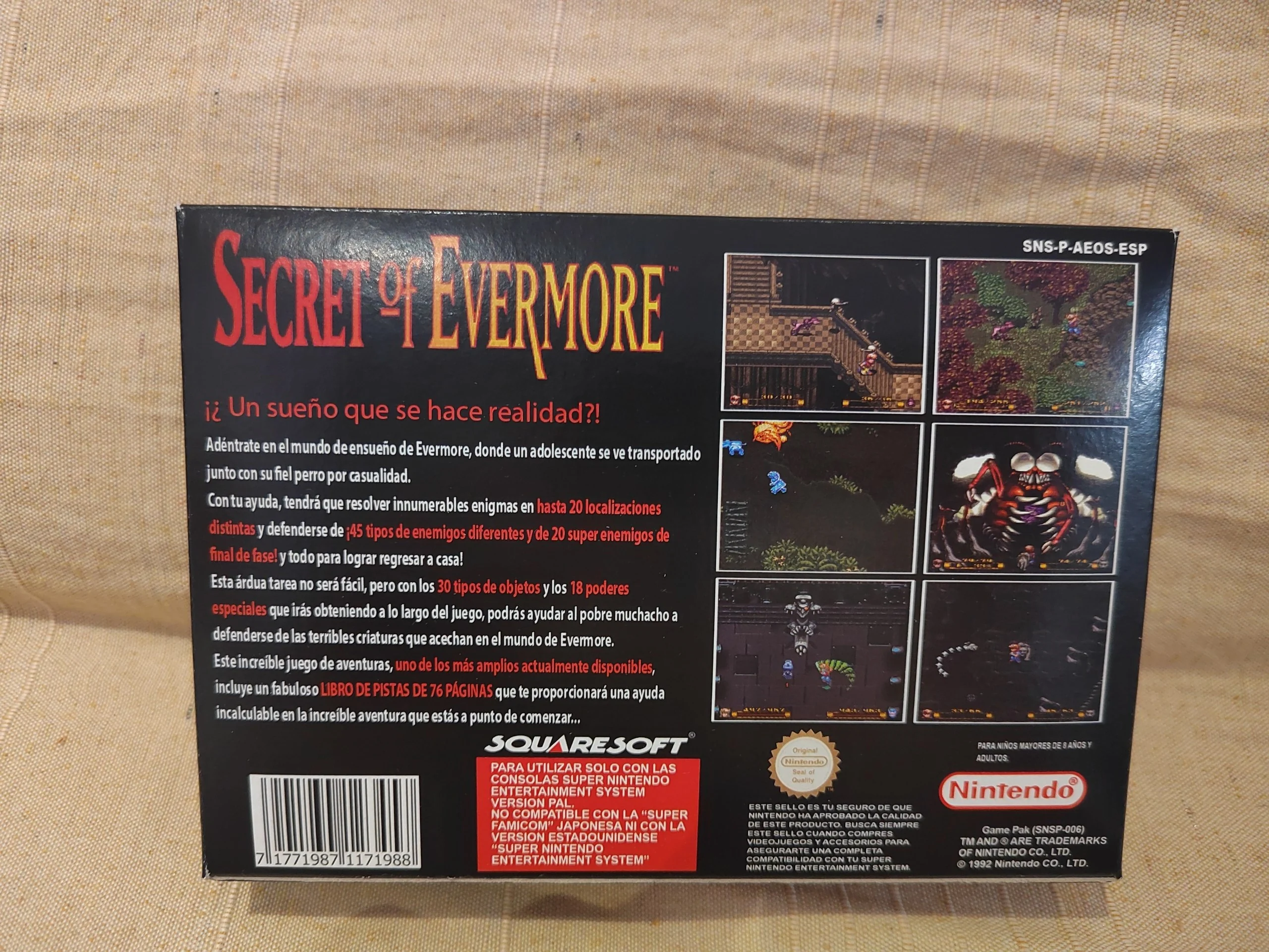 Caja Secret of Evermore SNES miniatura 2