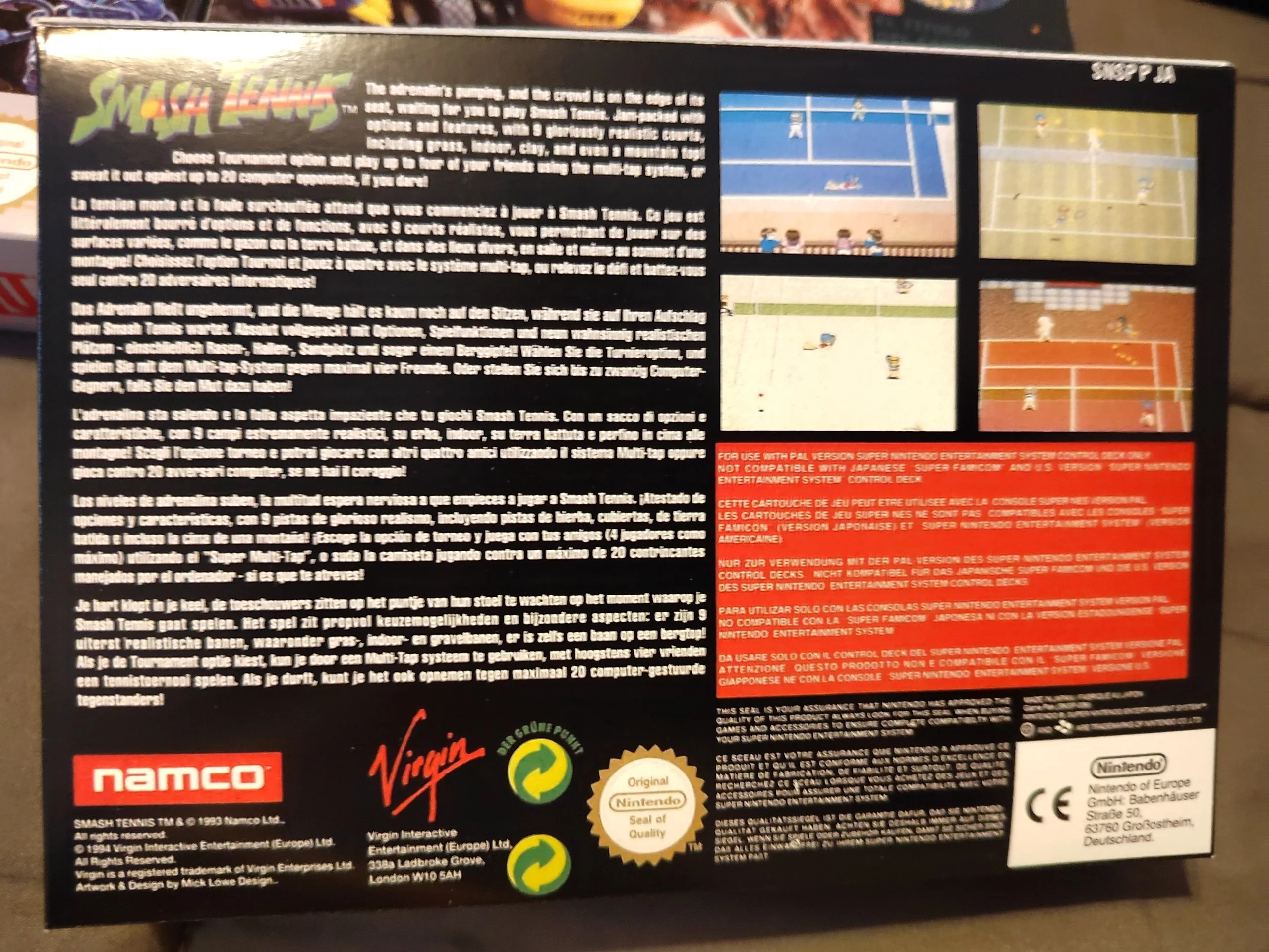 Caja Smash Tennis SNES miniatura 2