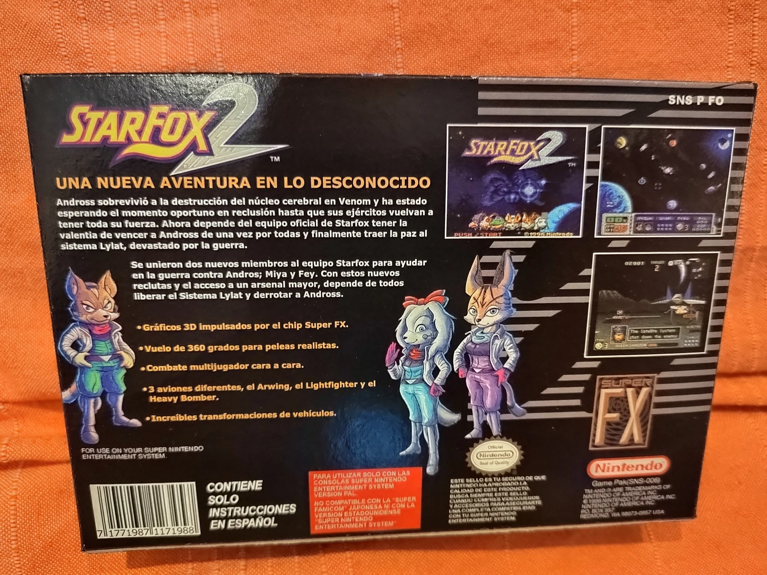 Trasera de Star Fox 2 SNES