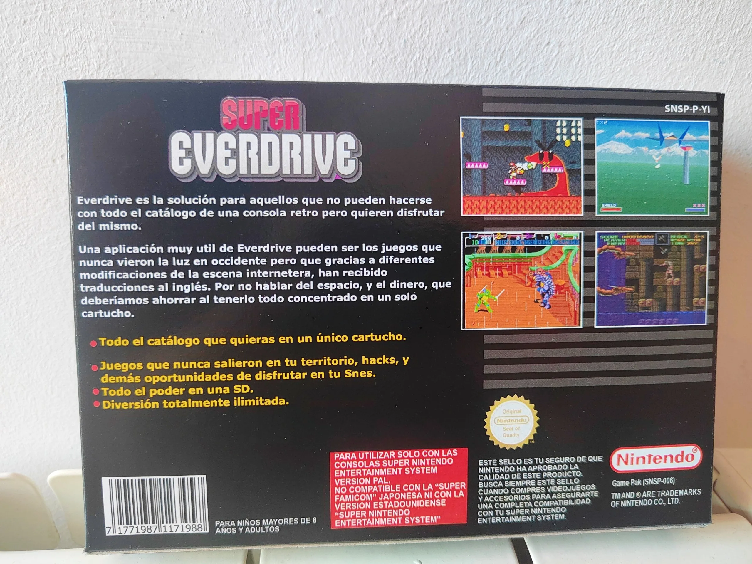 Trasera de Super Everdrive SNES