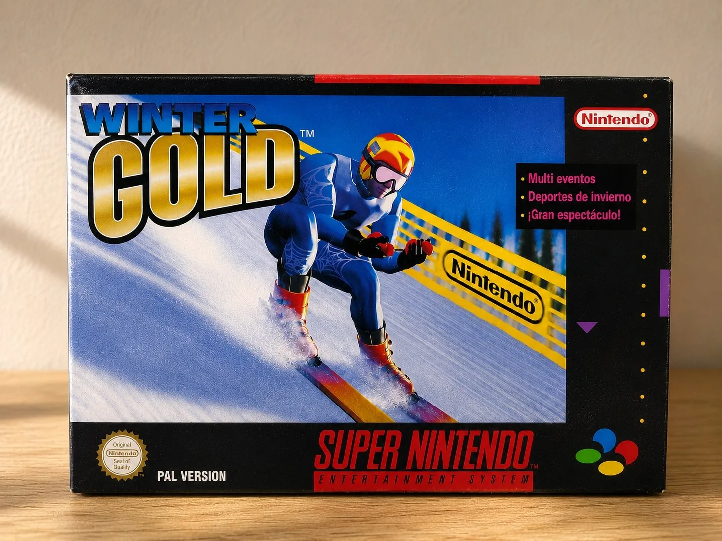 Caja repro Winter Gold SNES PAL España frontal