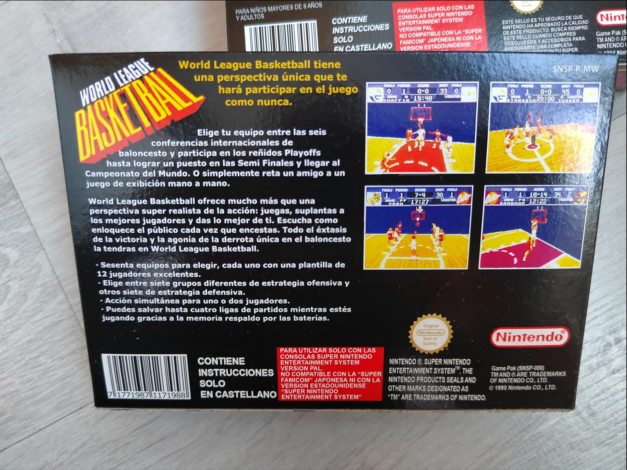 Caja World League Basketball SNES miniatura 2